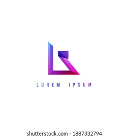 Gradient 3d Abstract company logo design ideas vector