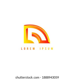 Gradient 3d Abstract company logo design ideas vector