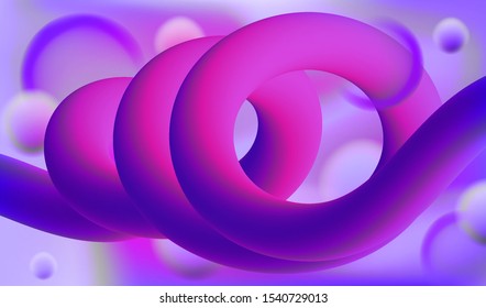 Gradient 3D Art Graphic Design Vector Illustration. Creative Vibrant Background, Purple Fluid Shape Elements. Concept Landing Page for Card, Banner, Poster, Cover, Flyer, Journal, Magazine, Template.