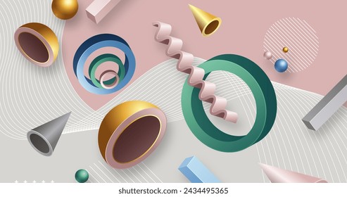 Gradient 3d geometric background vector design in eps 10