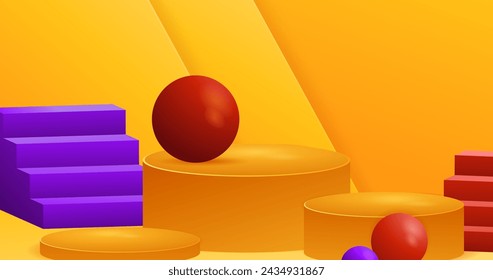 Gradient 3d podium background vector design in eps 10