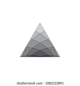 gradient 3d pyramid curves design logo vector
