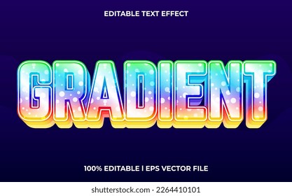 gradient 3d text effect and editable text, template 3d style use for business tittle