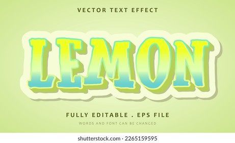 Gradient 3d Word Lemon Editable Text Effect Design. Effect Saved In Graphic Style