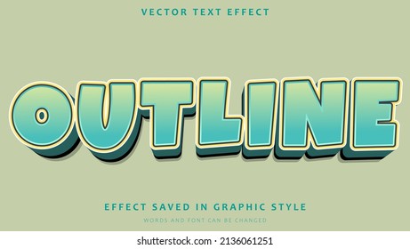 Gradient 3d Word Outline Editable Text Effect Template. Effect Saved In Graphic Style
