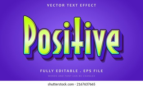 Gradient 3d Word Positive Editable Text Effect Template. Effect Saved In Graphic Style