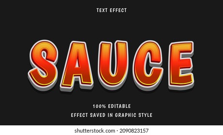 Gradient 3d Word Sauce Editable Text Effect Design Template. Effect Saved In Graphic Style