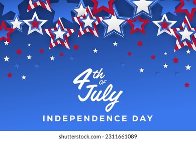 gradient 4th of july celebration background illustration with stars