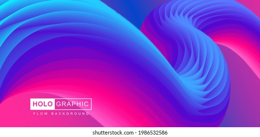 Gradient abstract 3D fluid background. Modern cover design. Vector illustration