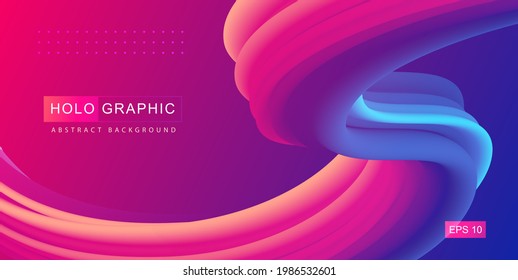 Gradient abstract 3D fluid background. Modern cover design. Vector illustration