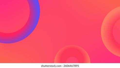 Gradient abstract background with circles. Minimal geometric cover design. Creative colorful wallpaper. Trendy gradient poster.