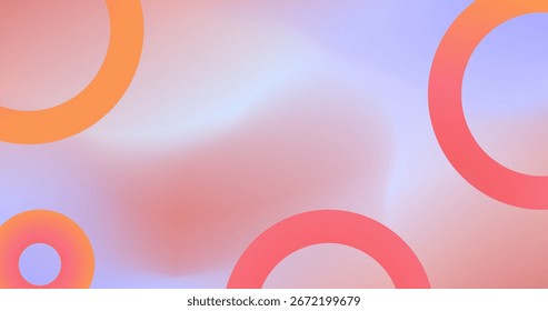 Fondo Abstractas degradado con círculos en color pastel