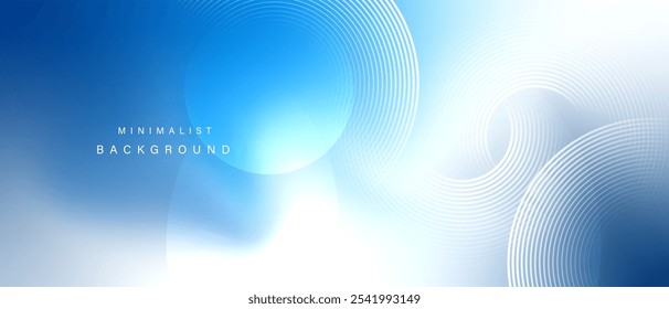 Gradient abstract background with circular line patterns. Vector illustration.