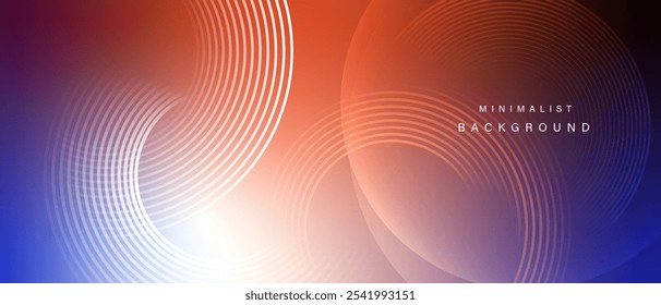 Gradient abstract background with circular line patterns. Vector illustration.
