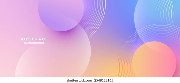 Gradient abstract background with circular line patterns. Vector illustration.