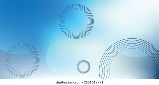 Gradient abstract background with circular line patterns. Vector illustration.