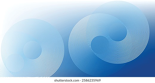 Gradient abstract background with circular line patterns. Vector illustration.