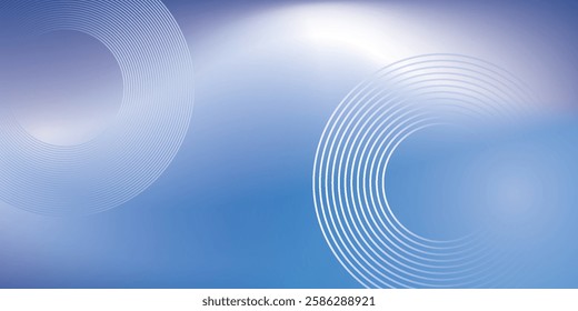 Gradient abstract background with circular line pattern modern arts blue background