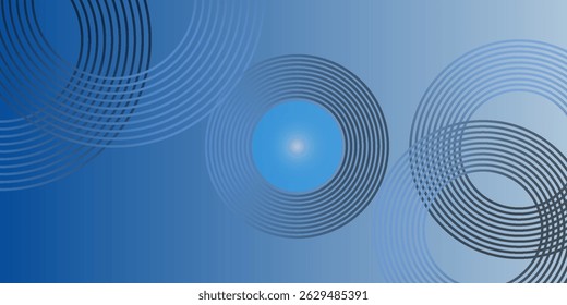 Gradient abstract background with circular line patterns. Vector illustration.