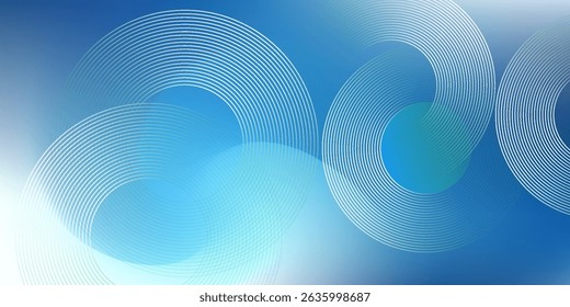 Gradient abstract background with circular line patterns. Vector illustration.
