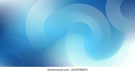 Gradient abstract background with circular line patterns. Vector illustration.