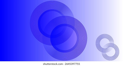 Plano de fundo abstrato gradiente com padrões de linha circulares. Ilustração vetorial.