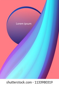Gradient abstract background. Colorful twisted shapes in motion. Digital art for poster, cover and banner.