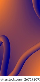 Fondo abstracto degradado con líneas de curva fluida en colores naranja y púrpura y Espacio para texto