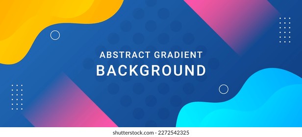 Gradient abstract background with geometric element and liquid shape. Vector illustration