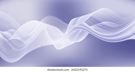 Gradient abstract background with glowing wave lines. Design element for technology, science, modern concept