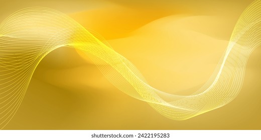 Gradient abstract background with glowing wave lines. Design element for technology, science, modern concept
