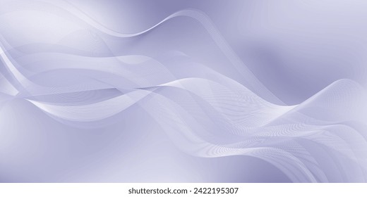 Gradient abstract background with glowing wave lines. Design element for technology, science, modern concept