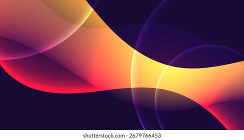 Plano de fundo abstrato gradiente com curvas de onda brilhantes