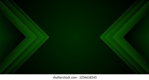 Gradient abstract background. Green paper cut right triangle. Design element for template, card, cover, banner, poster, backdrop, wall. Vector illustration.