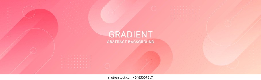 Gradient abstract background with pink color and geometric element. Template banner for business, event and more. Eps 10