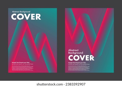 Gradient abstract background, pink and green tone, vector geometric graphic design for cover poster brochures wallpaper website business, minimalist style, bright lighting, m and w letter, modern wave