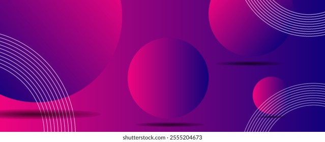 Gradient abstract background with shiny geometric shapes graphics. Modern gradient circle. Dynamic shape. Suitable for covers, posters, brochures, presentations, vectors