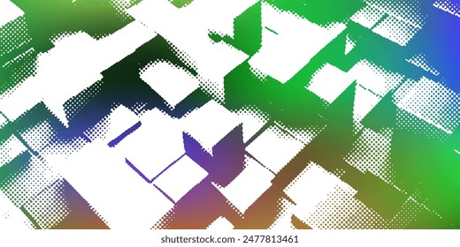 gradient abstract background with squares and rectangles of varying sizes