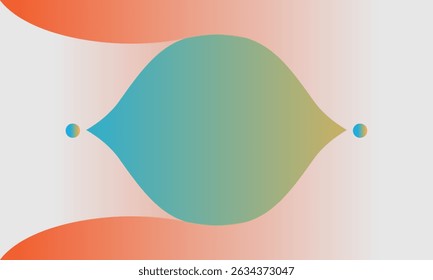 Gradient abstract background, An abstract, symmetrical digital artwork featuring a central, smooth, organic shape with gradient colors transitioning from blue to green to yellow. 