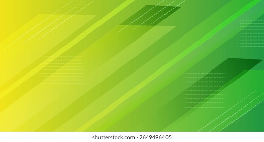 Fundo abstrato gradiente com tons amarelos a verdes, linhas diagonais e padrões quadrados pontilhados, criando uma aparência nova e moderna.
