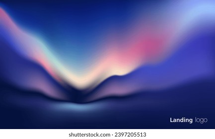 Gradient abstract backgrounds of northern lights. aurora borealis sky. soft tender purple, green, pink, yellow and blue gradients for app, web design, webpages, banners, greeting cards. vector design.