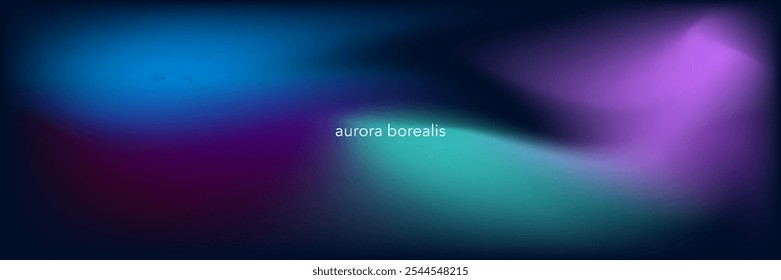 Gradient abstract backgrounds of northern lights. aurora borealis sky. soft tender purple, green, pink and blue gradients for app, web design, banners, greeting cards. vector design.