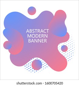 Gradient abstract banner  with flowing liquid shapes. Template for the design of a logo, flyer or presentation. 