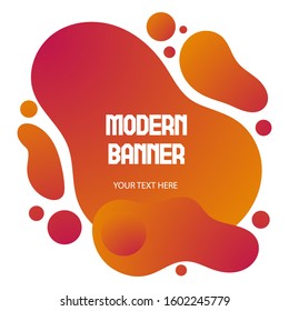 Gradient abstract banner  with flowing liquid shapes. Template for the design of a logo, flyer or presentation. 