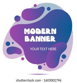 Gradient abstract banner  with flowing liquid shapes. Template for the design of a logo, flyer or presentation. 