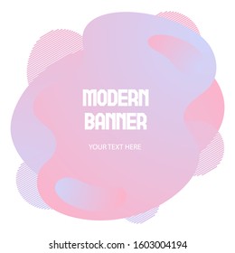 Gradient abstract banner  with flowing liquid shapes. Template for the design of a logo, flyer or presentation. 
