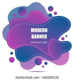 Gradient abstract banner  with flowing liquid shapes. Template for the design of a logo, flyer or presentation. 