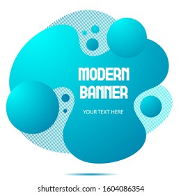 Gradient abstract banner  with flowing liquid shapes. Template for the design of a logo, flyer or presentation. 