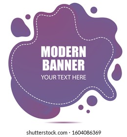 Gradient abstract banner  with flowing liquid shapes. Template for the design of a logo, flyer or presentation. 