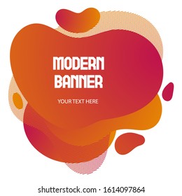 Gradient abstract banner  with flowing liquid shapes. Template for the design of a logo, flyer or presentation. 
